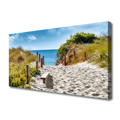 Canvas Kunstdruck Fußpfad Landschaft