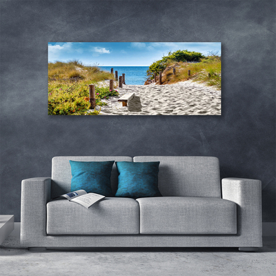 Canvas Kunstdruck Fußpfad Landschaft