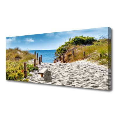 Canvas Kunstdruck Fußpfad Landschaft