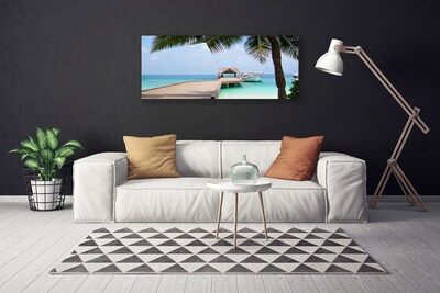 Canvas Kunstdruck Brücke Meer Architektur