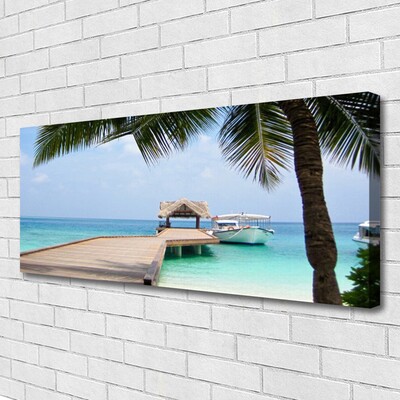 Canvas Kunstdruck Brücke Meer Architektur