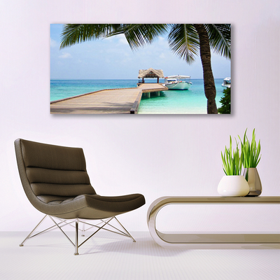 Canvas Kunstdruck Brücke Meer Architektur