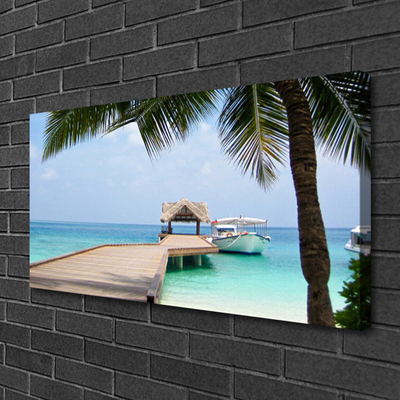 Canvas Kunstdruck Brücke Meer Architektur