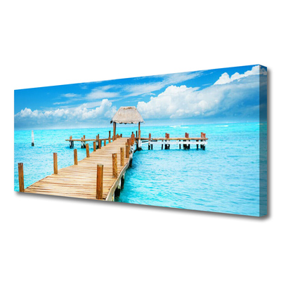 Canvas Kunstdruck Brücke Meer Architektur