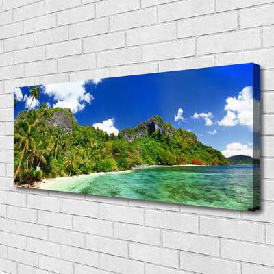 Canvas Kunstdruck Strand Gebirge Landschaft