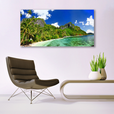 Canvas Kunstdruck Strand Gebirge Landschaft