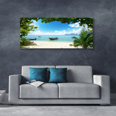 Canvas Kunstdruck Meer Boot Landschaft