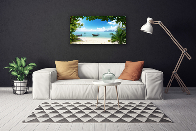 Canvas Kunstdruck Meer Boot Landschaft