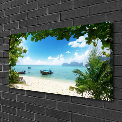 Canvas Kunstdruck Meer Boot Landschaft