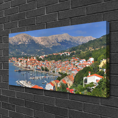 Canvas Kunstdruck Stadt Gebirge Meer Landschaft