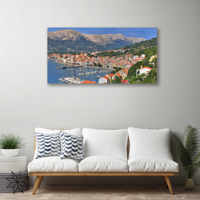 Canvas Kunstdruck Stadt Gebirge Meer Landschaft