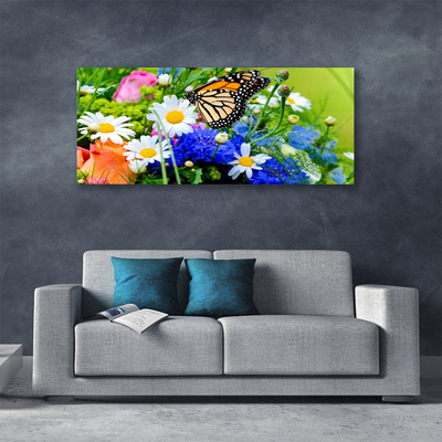 Canvas Kunstdruck Blumen Falter Natur