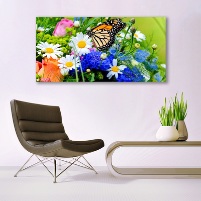 Canvas Kunstdruck Blumen Falter Natur