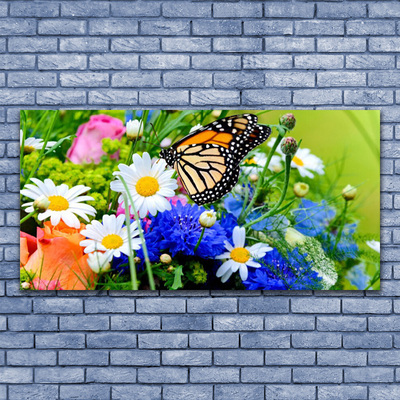 Canvas Kunstdruck Blumen Falter Natur