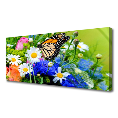 Canvas Kunstdruck Blumen Falter Natur