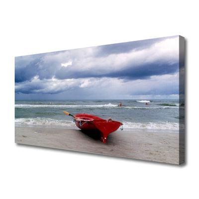 Leinwand-Bilder Boot Strand Meer Landschaft