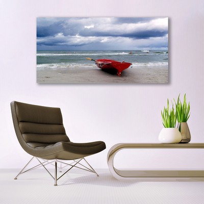 Leinwand-Bilder Boot Strand Meer Landschaft