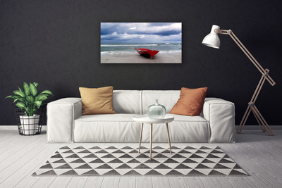 Leinwand-Bilder Boot Strand Meer Landschaft