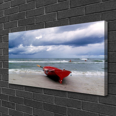 Leinwand-Bilder Boot Strand Meer Landschaft