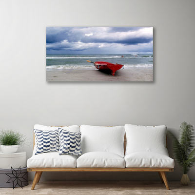 Leinwand-Bilder Boot Strand Meer Landschaft