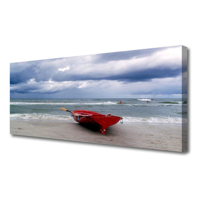 Leinwand-Bilder Boot Strand Meer Landschaft