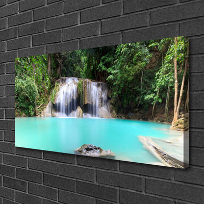 Leinwand-Bilder Wasserfall See Natur