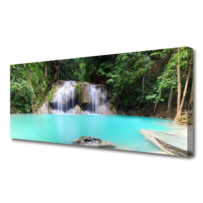 Leinwand-Bilder Wasserfall See Natur