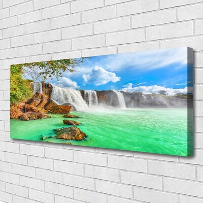 Leinwand-Bilder Wasserfall See Landschaft