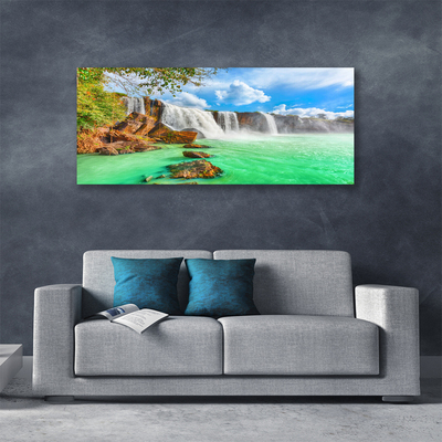 Leinwand-Bilder Wasserfall See Landschaft