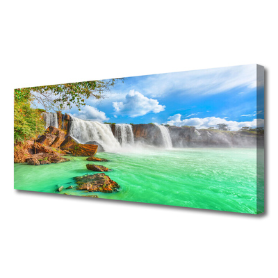 Leinwand-Bilder Wasserfall See Landschaft