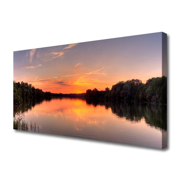 Leinwand-Bilder See Wald Landschaft