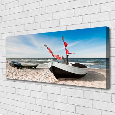 Leinwand-Bilder Boote Strand Landschaft