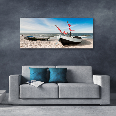 Leinwand-Bilder Boote Strand Landschaft