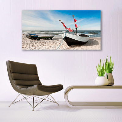 Leinwand-Bilder Boote Strand Landschaft