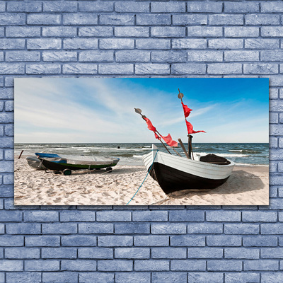 Leinwand-Bilder Boote Strand Landschaft