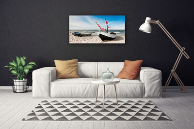 Leinwand-Bilder Boote Strand Landschaft