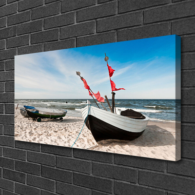 Leinwand-Bilder Boote Strand Landschaft