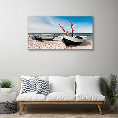 Leinwand-Bilder Boote Strand Landschaft