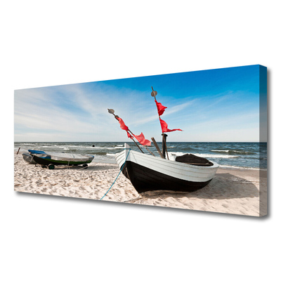 Leinwand-Bilder Boote Strand Landschaft