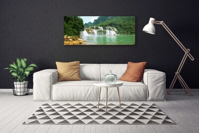 Leinwand-Bilder Wald Wasserfall Landschaft