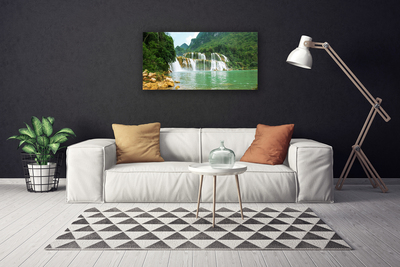 Leinwand-Bilder Wald Wasserfall Landschaft