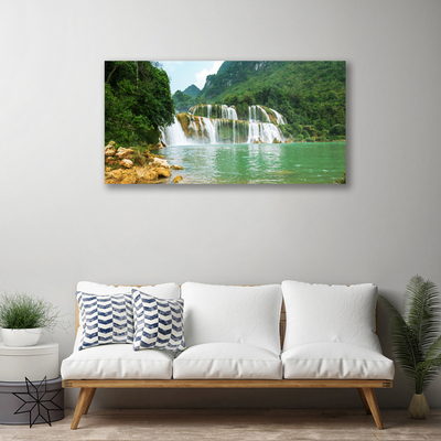 Leinwand-Bilder Wald Wasserfall Landschaft