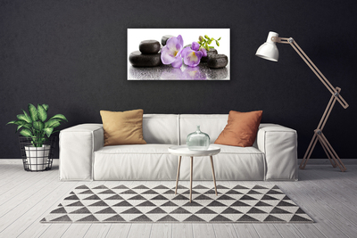 Leinwand-Bilder Blumen Steine Kunst