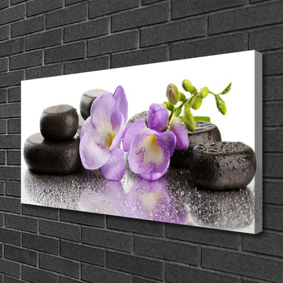 Leinwand-Bilder Blumen Steine Kunst