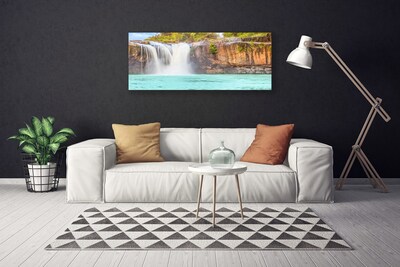 Leinwand-Bilder Wasserfall See Landschaft