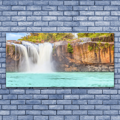 Leinwand-Bilder Wasserfall See Landschaft