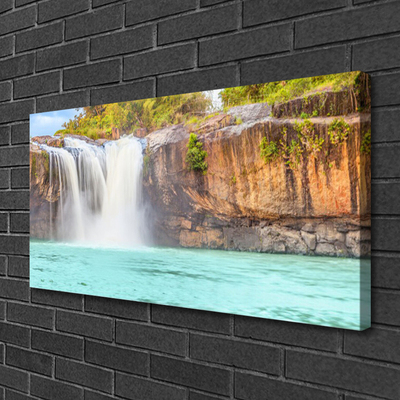 Leinwand-Bilder Wasserfall See Landschaft