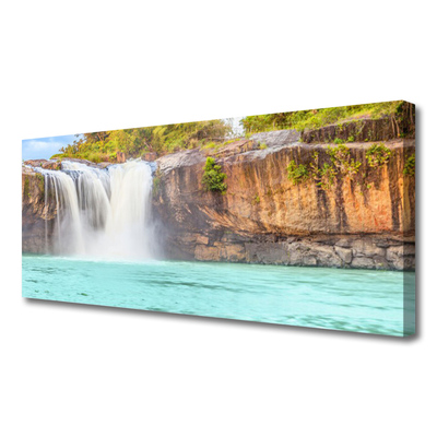 Leinwand-Bilder Wasserfall See Landschaft