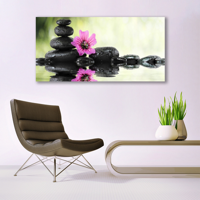 Leinwand-Bilder Blume Steine Kunst