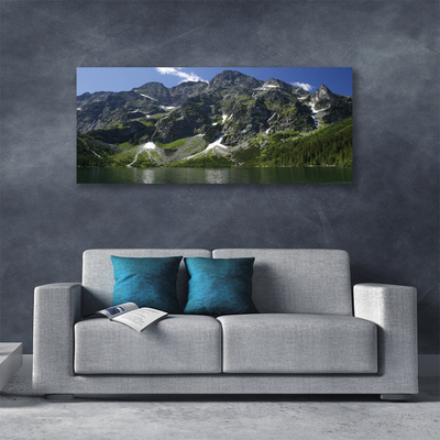 Leinwand-Bilder Gebirge See Wald Landschaft